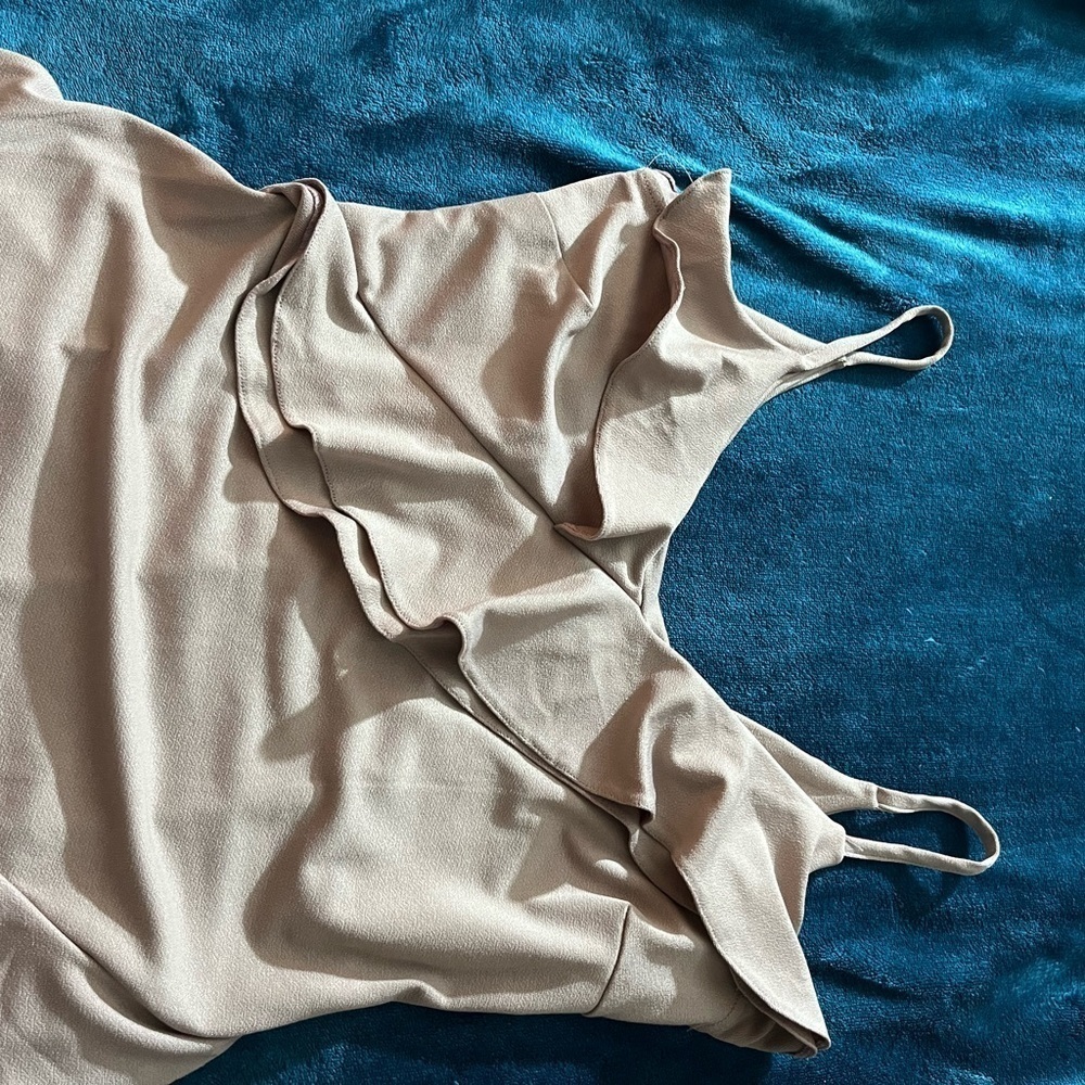 ASOS spaghetti strap dress! Color beige! Pit the pit 17 inches. Length 36 inches - Picture 13 of 17